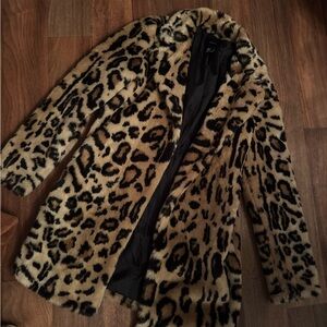 Forever 21 Animal Print Teddy Jacket